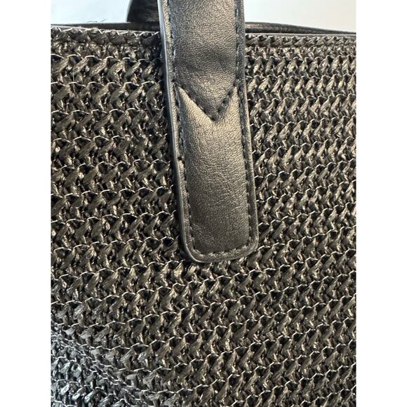 Joy Susan Black Straw Crossbody Tote Bag - Picture 3 of 11